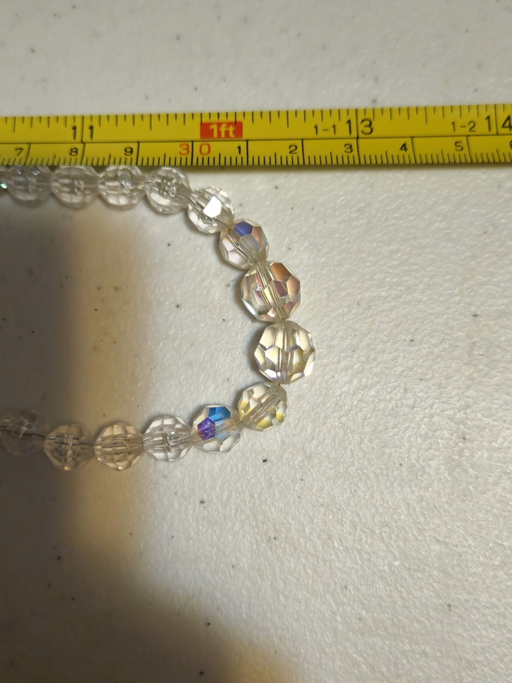 Crystal Bead Necklace - Iridescent Clear - Picture 2 of 4